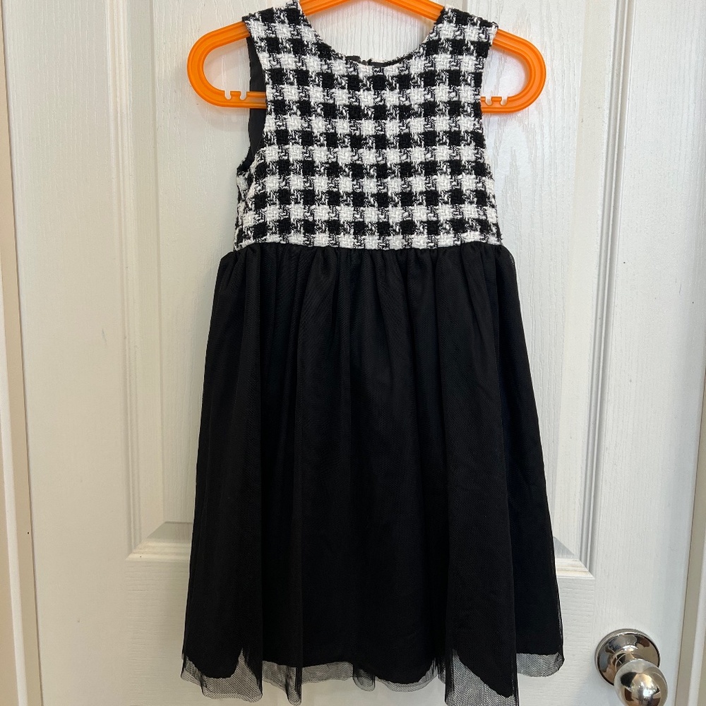 Tweed Tulle Formal Dress with Matching Tweed Jacket black and white size 6